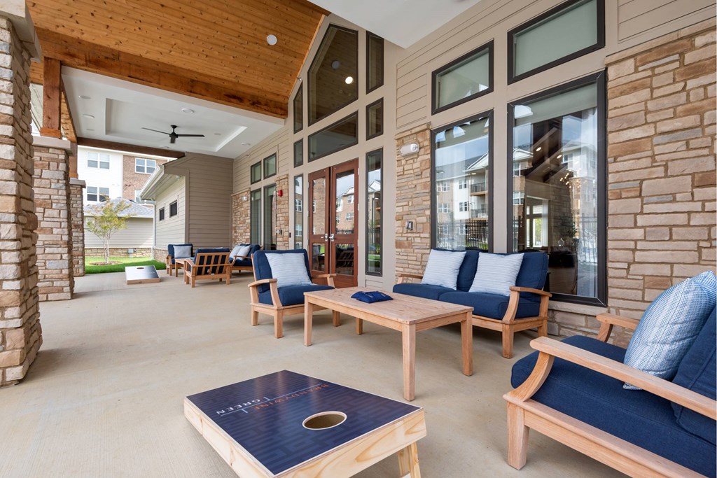 Outdoor lounge seating at Brandywine Green, Maryland