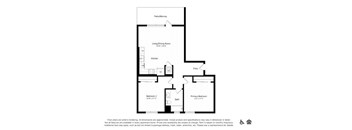 A black and white image of a house floor plan.