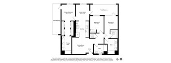 A black and white floor plan of a house with labeled rooms.