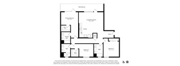 A black and white image of a floor plan for a home.