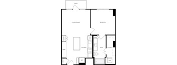 A black and white image of a floor plan for a house.