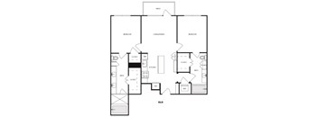 A black and white floor plan of a house with labeled rooms.