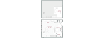 A floor plan of a house with labeled rooms such as cuisine, entertainment, and relaxation.