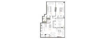 A floor plan of a house with labeled rooms and dimensions.