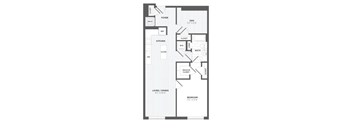 A black and white image of a floor plan for a house.