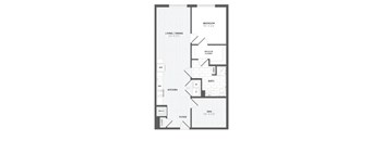A black and white image of a floor plan for a home.