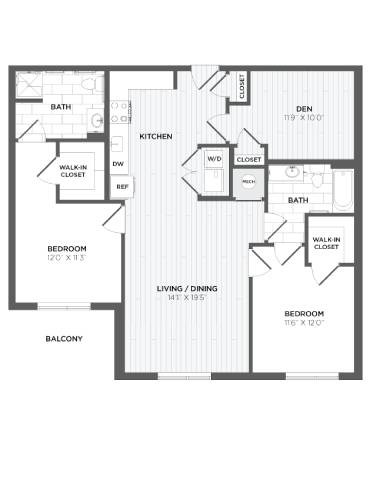 A black and white image of a floor plan for a house.