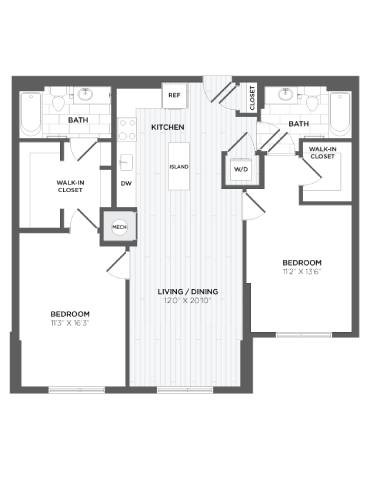 A black and white image of a floor plan for a house.