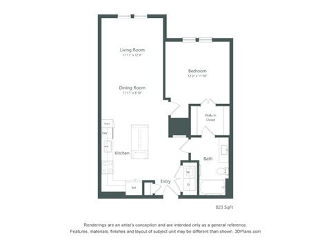A1 Floor Plan at Corban Freedom Apartments, Orlando, 32837