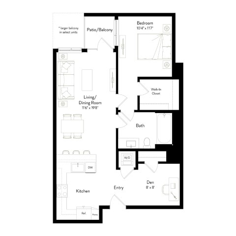 A black and white image of a floor plan for a home.