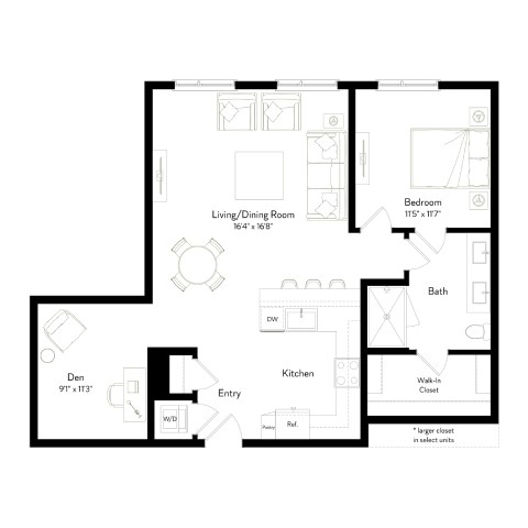 A black and white image of a floor plan for a home.