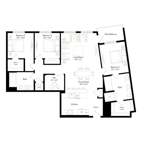 A black and white image of a house floor plan.