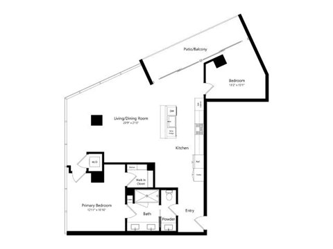 A black and white diagram of a house layout with labeled rooms.