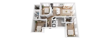 A white floor plan of a house with labeled rooms.