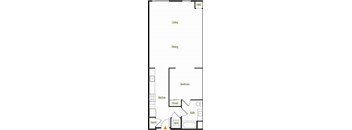 A floor plan of a house with labeled rooms.