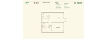 A floor plan for a garden flat at Pines Garden at City Center.