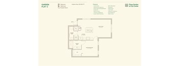 A floor plan for a garden flat C at Pines Garden at City Center.