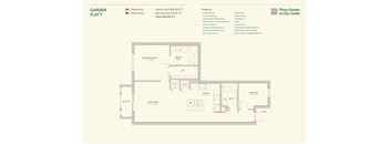 A floor plan of a garden flat at Pines Garden at City Center.