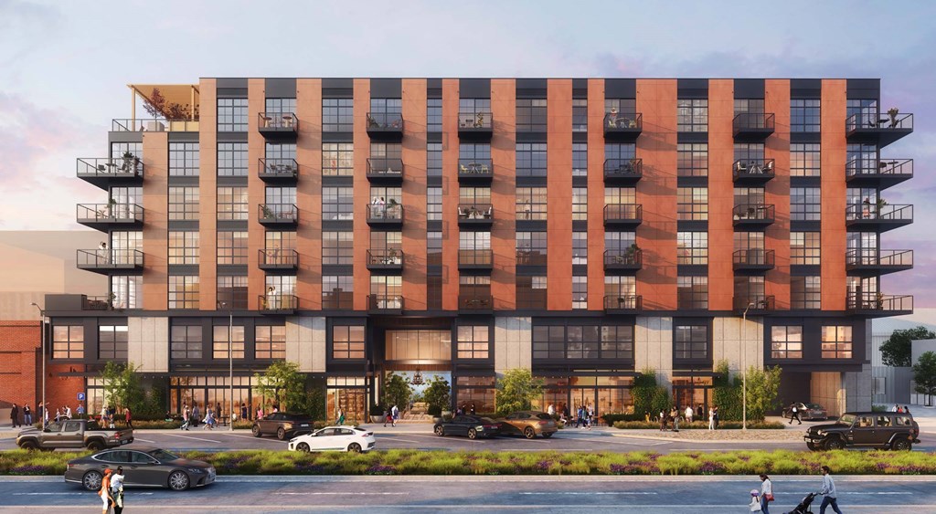 A large building with a lot of windows and balconies.