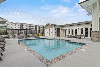 A swimming pool in a residential area.
