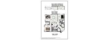A floor plan of a 2 bedroom, 2 bathroom apartment sized at 1526-1550 square feet.