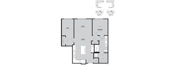 A floor plan of a house with labeled rooms such as DEN, LIVING, DINING, and BATH.