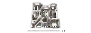 A floor plan of a house with a living room, kitchen, and bathroom.