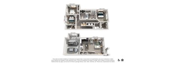 A floor plan of a two-story residential building with dimensions and room layouts.