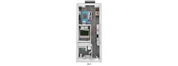 A 3D floor plan of apartment B4.5.