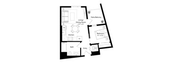 A black and white image of a floor plan for a home.