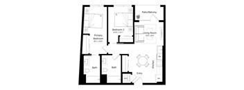 A black and white image of a house floor plan.