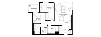 A black and white image of a house floor plan.