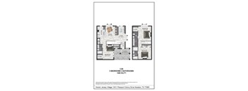 A floor plan for a 3 bedroom 3 bathroom home.