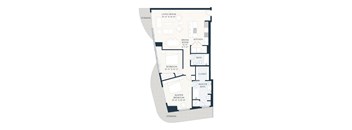 A floor plan of a house with a living room, dining room, kitchen, and three bedrooms.