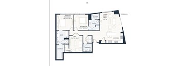 A black and white image of a floor plan for a home.