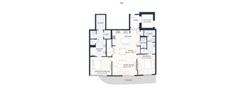 A black and white image of a floor plan for a home with labeled rooms.