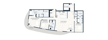 A floor plan of a house with a veranda and an exclusive elevator.