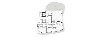 A floor plan of a house with a garage and a master bedroom suite.