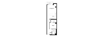 A black and white image of a floor plan for a Balcony apartment.