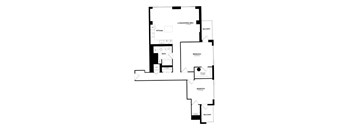 A black and white image of a house floor plan.