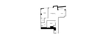 A black and white image of a floor plan for a home.
