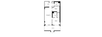 A black and white image of a floor plan for a house.