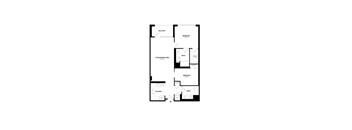 A black and white image of a floor plan for a house.