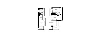 A black and white image of a floor plan for a home.