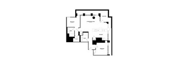 A black and white image of a house floor plan.