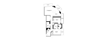 A black and white image of a house floor plan with balconies.