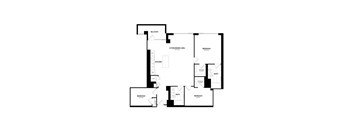 A black and white image of a floor plan for a house.