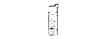 A black and white image of a floor plan for a home.