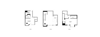 Three floor plans for a house are shown.