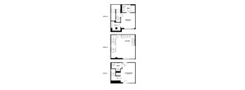 A diagram shows three different levels of a house, including a bedroom, a kitchen, and a bathroom.